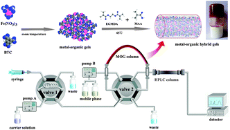Graphical abstract: In situ fabrication of metal–organic hybrid gels in a capillary for online enrichment of trace analytes in aqueous samples