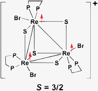 Graphical abstract: Synthesis, molecular and electronic structure of an incomplete cuboidal Re3S4 cluster with an unusual quadruplet ground state