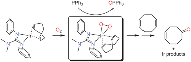 Graphical abstract: Evidence for a reactive (alkene)peroxoiridium(iii) intermediate in the oxidation of an alkene complex with O2