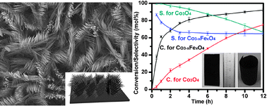 Graphical abstract: Hierarchical cobalt iron oxide nanoarrays as structured catalysts