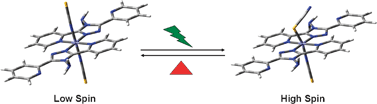 Graphical abstract: A long-lived photo-induced metastable state of linkage isomerization accompanied with a spin transition