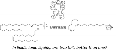 Graphical abstract: Structure-based tuning of Tm in lipid-like ionic liquids. Insights from Tf2N− salts of gene transfection agents