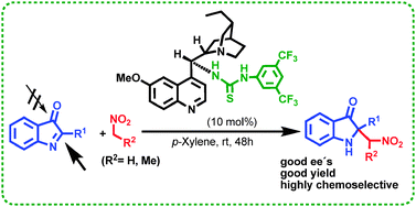 Graphical abstract: Enantioselective aza-Henry reactions of cyclic α-carbonyl ketimines under bifunctional catalysis