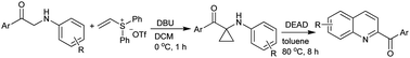 Graphical abstract: A general access to 1,1-cyclopropane aminoketones and their conversion into 2-benzoyl quinolines