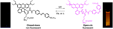 Graphical abstract: Fluorescence photoswitching based on a photochromic pKa change in an aqueous solution