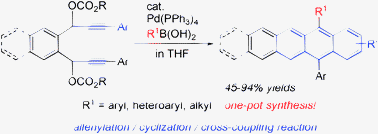 Graphical abstract: Palladium-catalyzed highly efficient synthesis of tetracenes and pentacenes