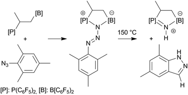 Graphical abstract: Anomalous Staudinger reaction at intramolecular frustrated P–B Lewis pair frameworks