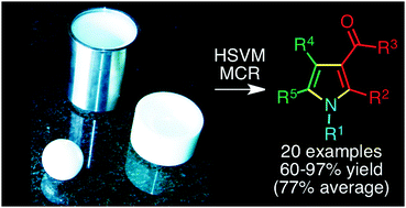Graphical abstract: Three-component access to pyrroles promoted by the CAN–silver nitrate system under high-speed vibration milling conditions: a generalization of the Hantzsch pyrrole synthesis