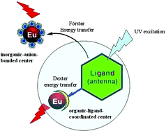 Graphical abstract: Cocrystallization of coordinative and inorganic lanthanide centers showing dual emission via linked or unlinked antenna