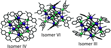 Graphical abstract: Geometrical isomerism in pentadecanuclear high-spin Ni9W6 clusters with symmetrical bidentate ligands detected