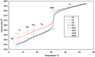 Graphical abstract: Density, DSC, X-ray and NMR measurements through the gel and lamellar phase transitions of 1-myristoyl-2-stearoyl-sn-glycero-3-phosphatidylcholine (MSPC) and 1-stearoyl-2-myristoyl-sn-glycero-3-phosphatidylcholine (SMPC): observation of slow relaxation processes and mechanisms of phase transitions