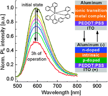 Graphical abstract: Dynamic doping and degradation in sandwich-type light-emitting electrochemical cells