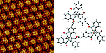 Graphical abstract: Hydrogen bonding network of truxenone on a graphite surface studied with scanning tunneling microscopy and theoretical computation