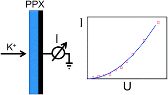 Graphical abstract: Bombardment induced ion transport – Part III: Experimental potassium ion conductivities in poly(para-xylylene)