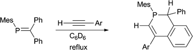 Graphical abstract: Facile synthesis of luminescent benzo-1,2-dihydrophosphinines from a phosphaalkene