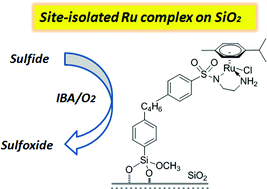 Graphical abstract: Sulfoxidation on a SiO2-supported Ru complex using O2/aldehyde system