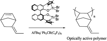 Graphical abstract: Synthesis and structures of (R)-cyclopentadienyl-binaphthoxy titanium(iv) complexes and catalytic properties for olefin polymerization