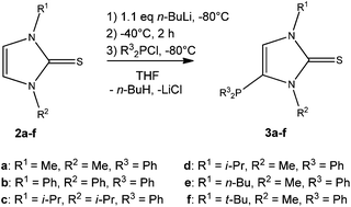 Graphical abstract: Synthesis, structure and reactivity of 4-phosphanylated 1,3-dialkyl-imidazole-2-thiones