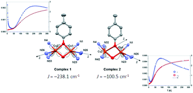 Graphical abstract: Doubly phenoxo–hydroxo-bridged dicopper(ii) complexes: individual contributions of the bridges to antiferromagnetic coupling based on two related biomimetic models for catechol oxidases