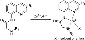 Graphical abstract: Substituent-dependent fluorescent sensors for zinc ions based on carboxamidoquinoline