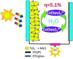 Graphical abstract: Aqueous dye-sensitized solar cell electrolytes based on the cobalt(ii)/(iii) tris(bipyridine) redox couple