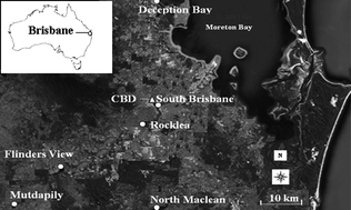 Graphical abstract: Spatial mapping of city-wide PBDE levels using an exponential decay model