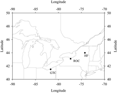 Graphical abstract: An application of passive samplers to understand atmospheric mercury concentration and dry deposition spatial distributions