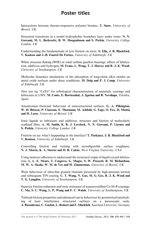 Poster titles