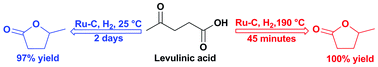 Graphical abstract: Exploring the ruthenium catalysed synthesis of γ-valerolactone in alcohols and utilisation of mild solvent-free reaction conditions