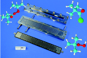 Graphical abstract: Orifice microreactor for the production of an organic peroxide – non-reactive and reactive characterization