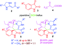 Graphical abstract: Three-component stereoselective synthesis of spirooxindole derivatives