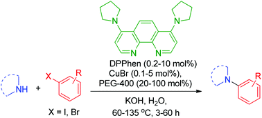 Graphical abstract: Selective copper catalysed aromatic N-arylation in water