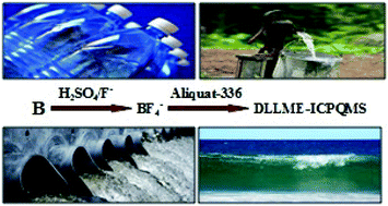 Graphical abstract: Dispersive liquid–liquid micro extraction of boron as tetrafluoroborate ion (BF4−) from natural waters, wastewater and seawater samples and determination using a micro-flow nebulizer in inductively coupled plasma-quadrupole mass spectrometry