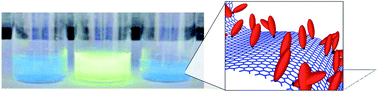 Graphical abstract: Graphene–organic hybrids as processable, tunable platforms for pH-dependent photoemission, obtained by a new modular approach