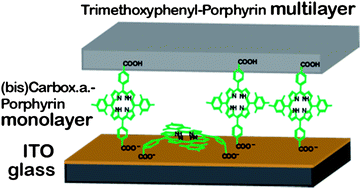 Graphical abstract: Porphyrins as ITO photosensitizers: substituents control photo-induced electron transfer direction