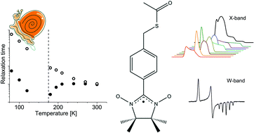 Graphical abstract: A slow relaxing species for molecular spin devices: EPR characterization of static and dynamic magnetic properties of a nitronyl nitroxide radical