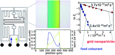 Graphical abstract: Quantitative full-colour transmitted light microscopy and dyes for concentration mapping and measurement of diffusion coefficients in microfluidic architectures