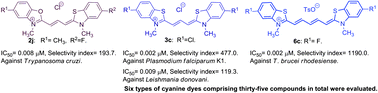 Graphical abstract: Synthesis of cyanine dyes and investigation of their in vitro antiprotozoal activities