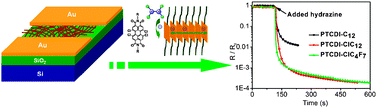 Graphical abstract: Probing the effect of substituted groups on sensory properties based on single-crystalline micro/nanostructures of perylenediimide dyes