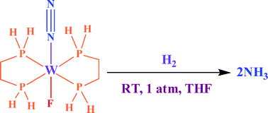 Graphical abstract: Hydrogenation of dinitrogen to ammonia in [WF(PH2(CH2)2PH2)2N2] using H2: Insights from DFT calculations