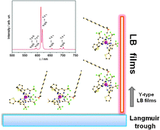Graphical abstract: Synthesis of a functionalized europium complex and deposition of luminescent Langmuir–Blodgett (LB) films