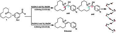 Graphical abstract: Direct anti and regio-specific aldol reactions of cyclododecanone catalyzed by alkali metal hydroxides: implications for supramolecular helical design