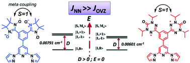 Graphical abstract: Syntheses, optical and intramolecular magnetic properties of mono- and di-radicals based on nitronyl-nitroxide and oxoverdazyl groups appended to 2,6-bispyrazolylpyridine cores