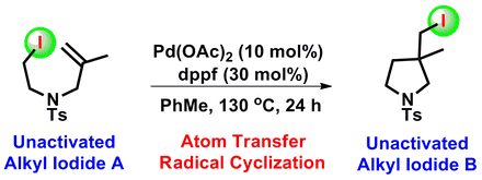Graphical abstract: Palladium-catalyzed atom transfer radical cyclization of unactivated alkyl iodide