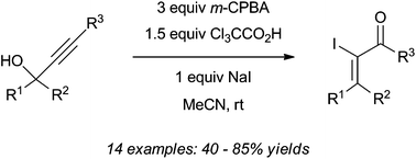 Graphical abstract: Hypoiodous acid initiated rearrangement of tertiary propargylic alcohols to α-iodoenones