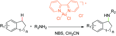 Graphical abstract: Au(iii)-catalyzed intermolecular amidation of benzylic C–H bonds