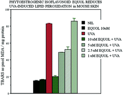 Graphical abstract: Photoimmune protective effect of the phytoestrogenic isoflavonoid equol is partially due to its antioxidant activities