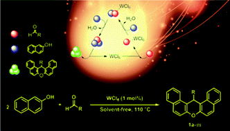 Graphical abstract: WCl6 as an efficient, heterogeneous and reusable catalyst for the preparation of 14-aryl-14H-dibenzo[a,j]xanthenes with high TOF