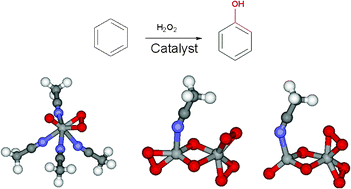 Graphical abstract: Elucidating active species and mechanism of the direct oxidation of benzene to phenol with hydrogen peroxide catalyzed by vanadium-based catalysts using DFT calculations