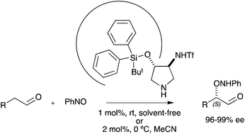 Graphical abstract: A highly active organocatalyst for the asymmetric α-aminoxylation of aldehydes and α-hydroxylation of ketones